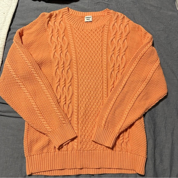 Sunday Best Orange Cable Knit Sweater | Aritzia | 100% Cotton Oversized - Picture 1 of 12